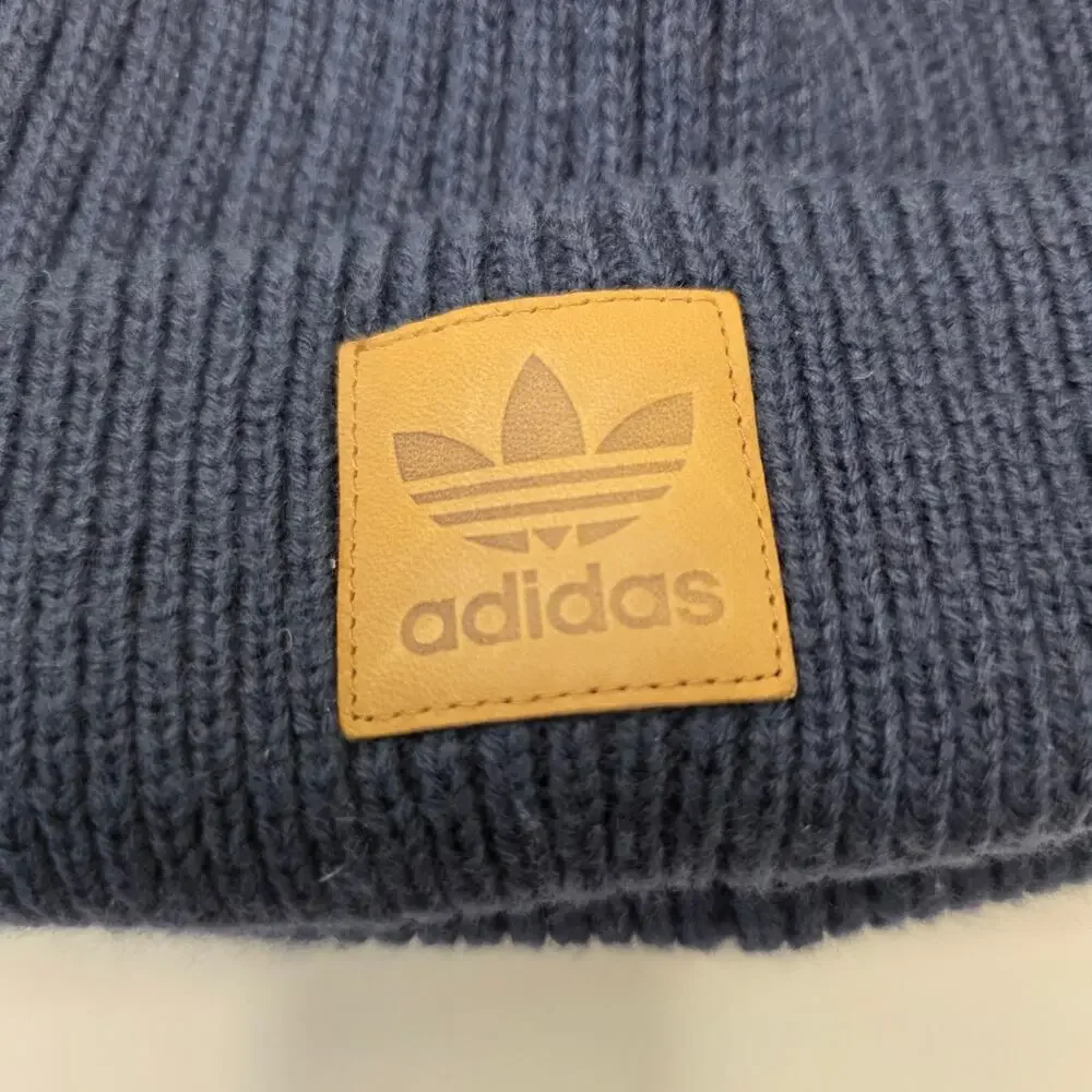 Adidas Originals Knit Beanie Navy OSFA + The North Face Striped Youth Beanie Set